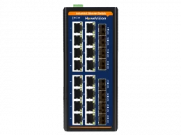 Industrial Gigabit Managed Ethernet PoE Switch, 16 Ports PoE+, 8 Ports SFP Uplink