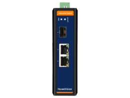 Industrial Fast Ethernet Switch, 2-Ports Fast Ethernet RJ45, 1-Port 100BASE-FX SFP Uplink