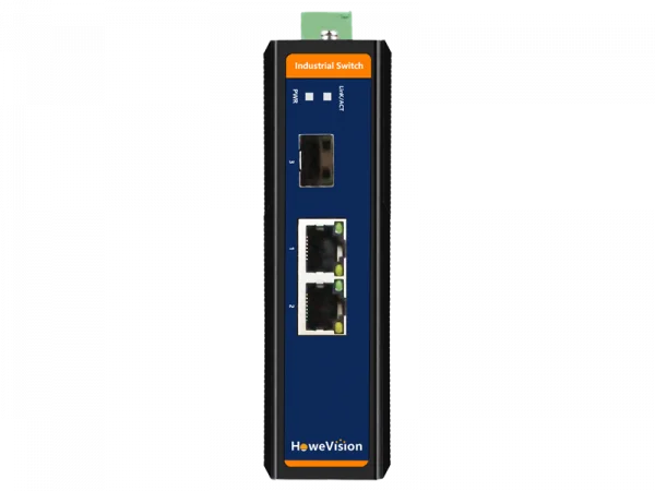 Industrial Fast Ethernet Switch, 2-Ports Fast Ethernet RJ45, 1-Port 100BASE-FX SFP Uplink