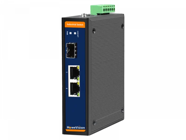 Industrial Gigabit Ethernet Switch, 2-Ports Gigabit Ethernet RJ45, 1-Port Gigabit SFP Uplink