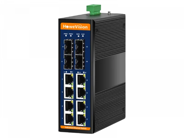Industrial Gigabit Managed Ethernet PoE Switch, 8 Ports PoE+, 4 Ports SFP Uplink - Image 2