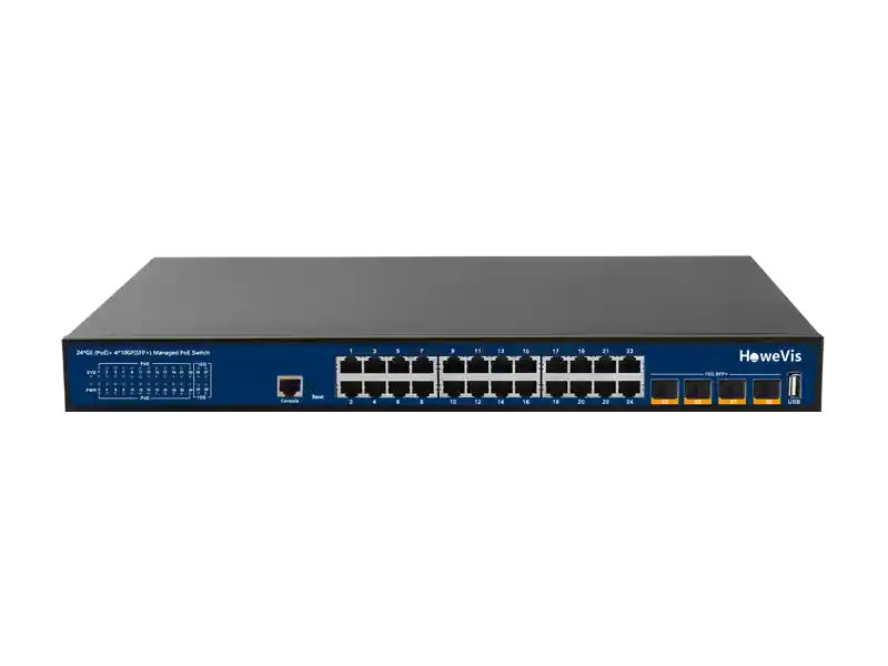 layer 3 managed poe switch with 24 gigabit ports and 4 ports 10g sfp+
