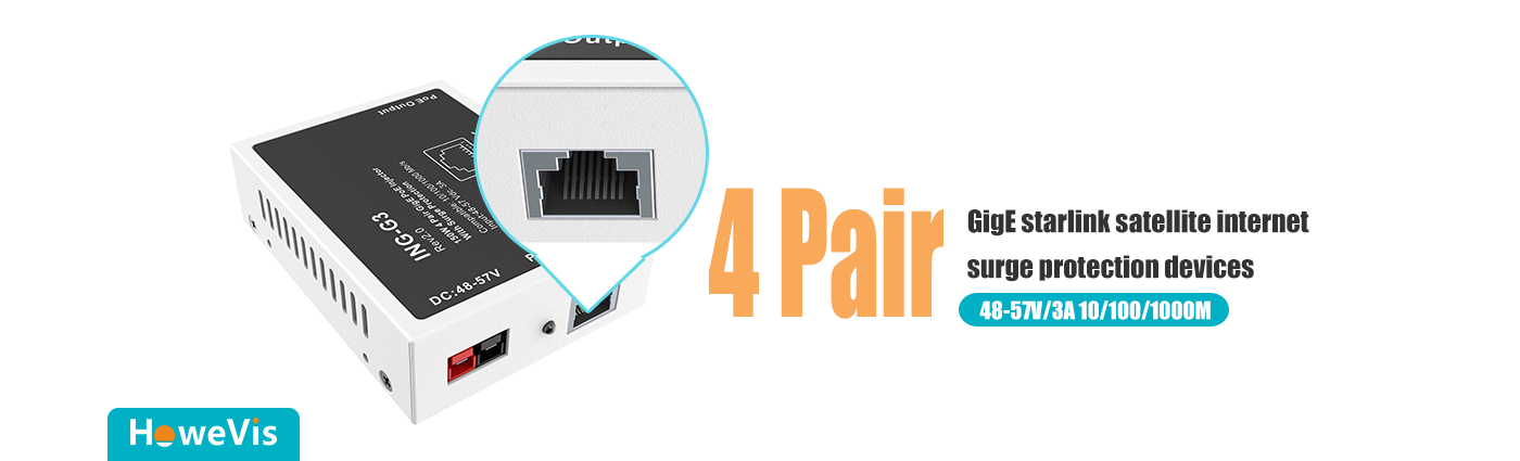 4 pair gige starlink satellite internet surge protection devices 48 57v 3a 10 100 1000m
