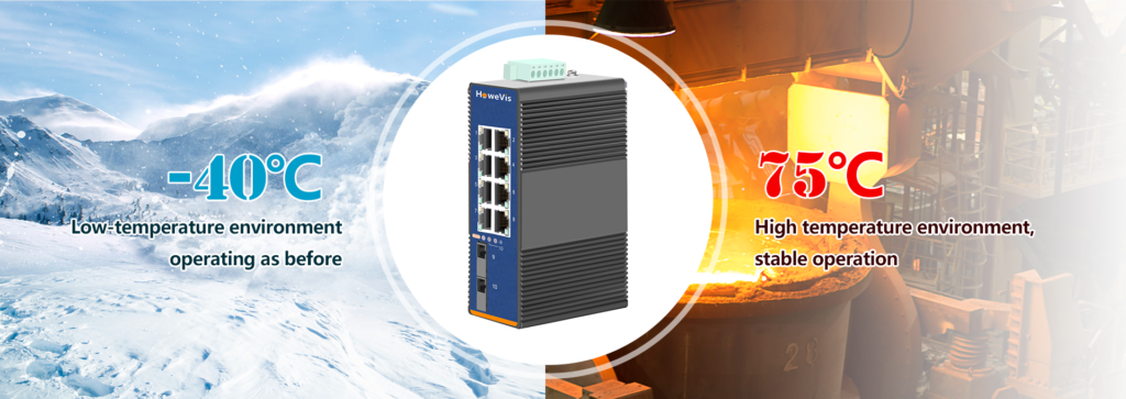 high temperature unmanaged industrial switch